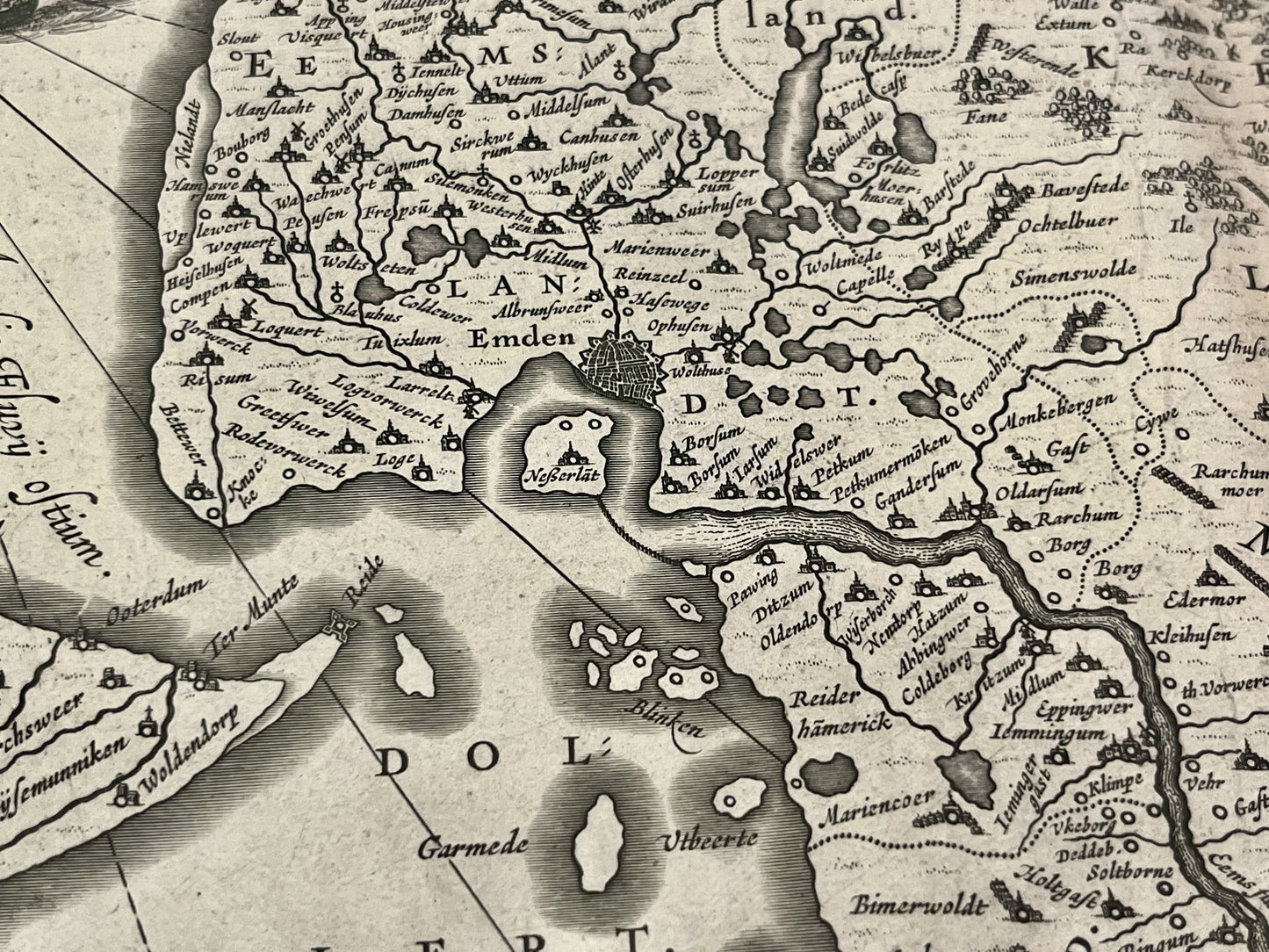 Carte ancienne Emden Allemagne