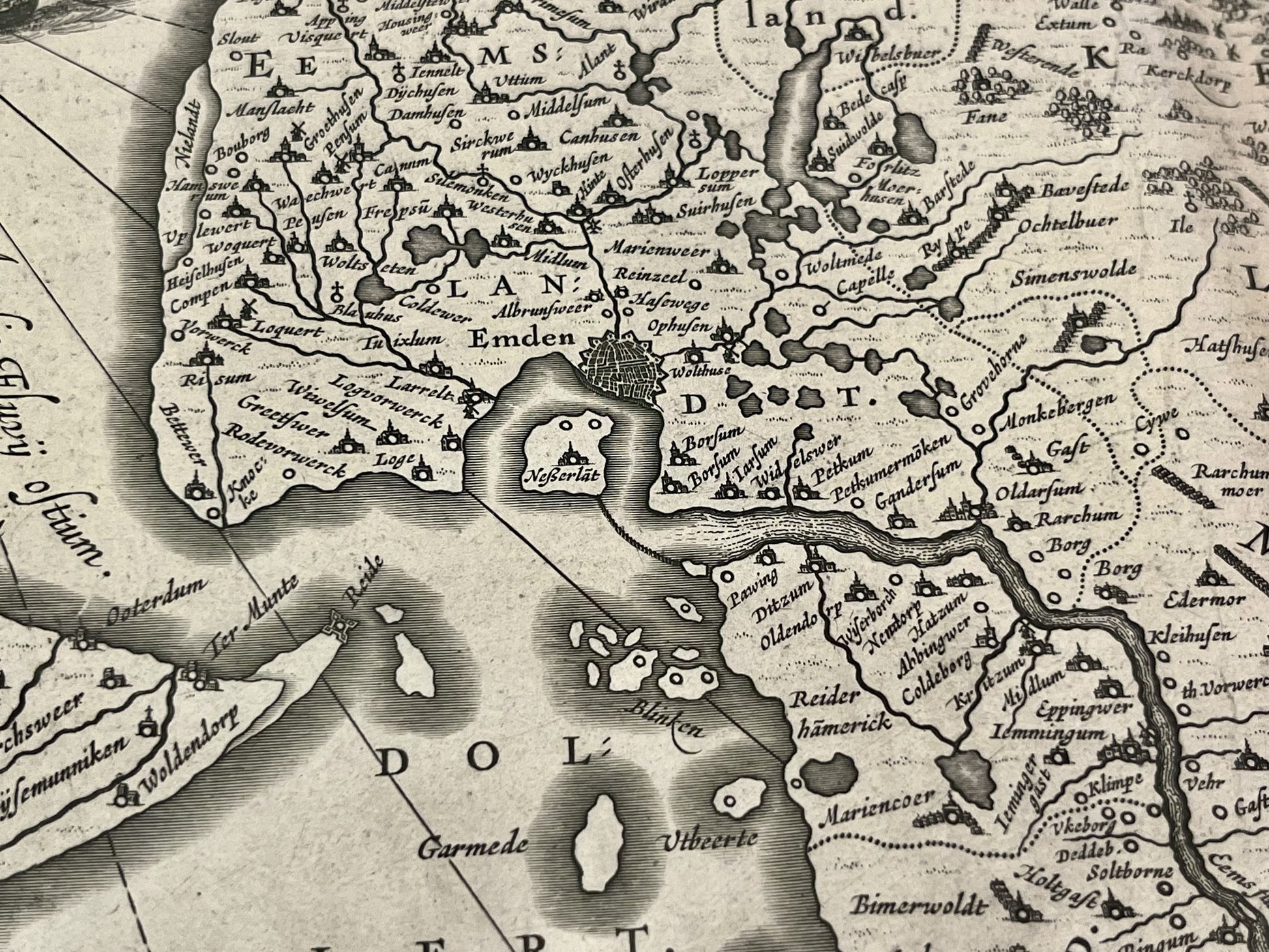 Carte ancienne Emden Allemagne