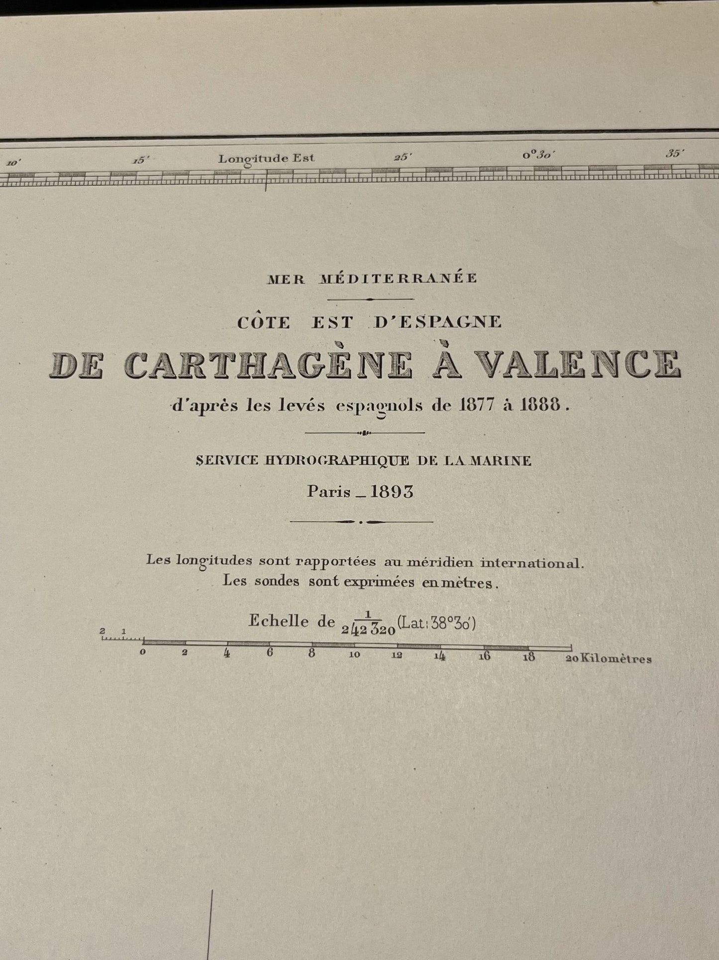 Carte ancienne Espagne Carthagene Valence