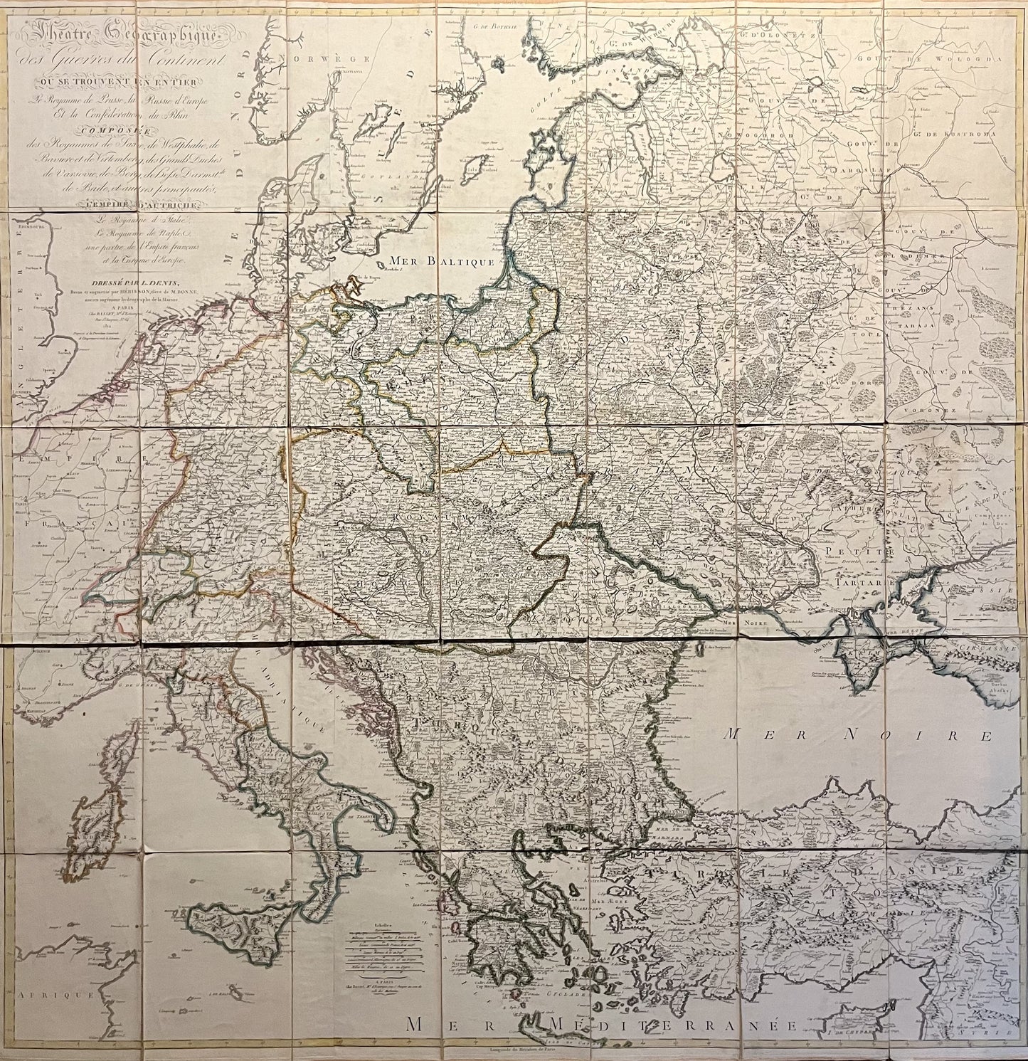 Carte ancienne Europe centrale Napoleon
