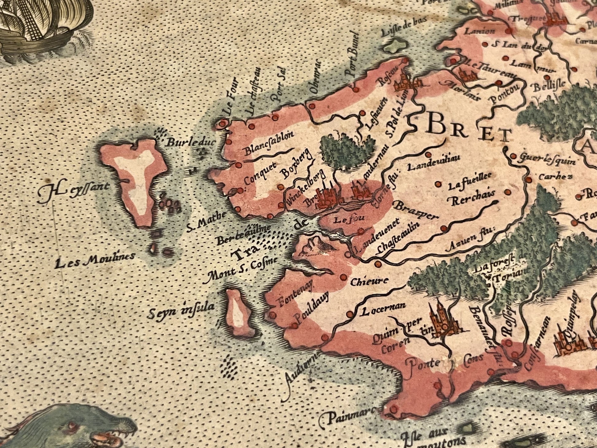 Carte ancienne Finistere par Gerard Mercator