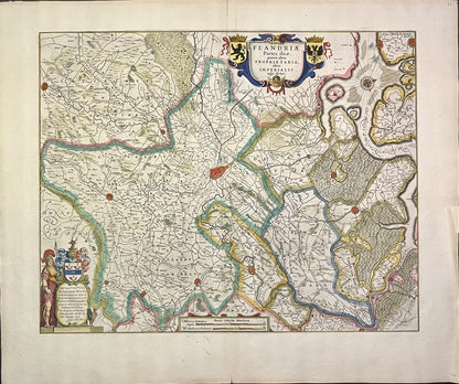 Carte ancienne Flandres Gand par Blaeu