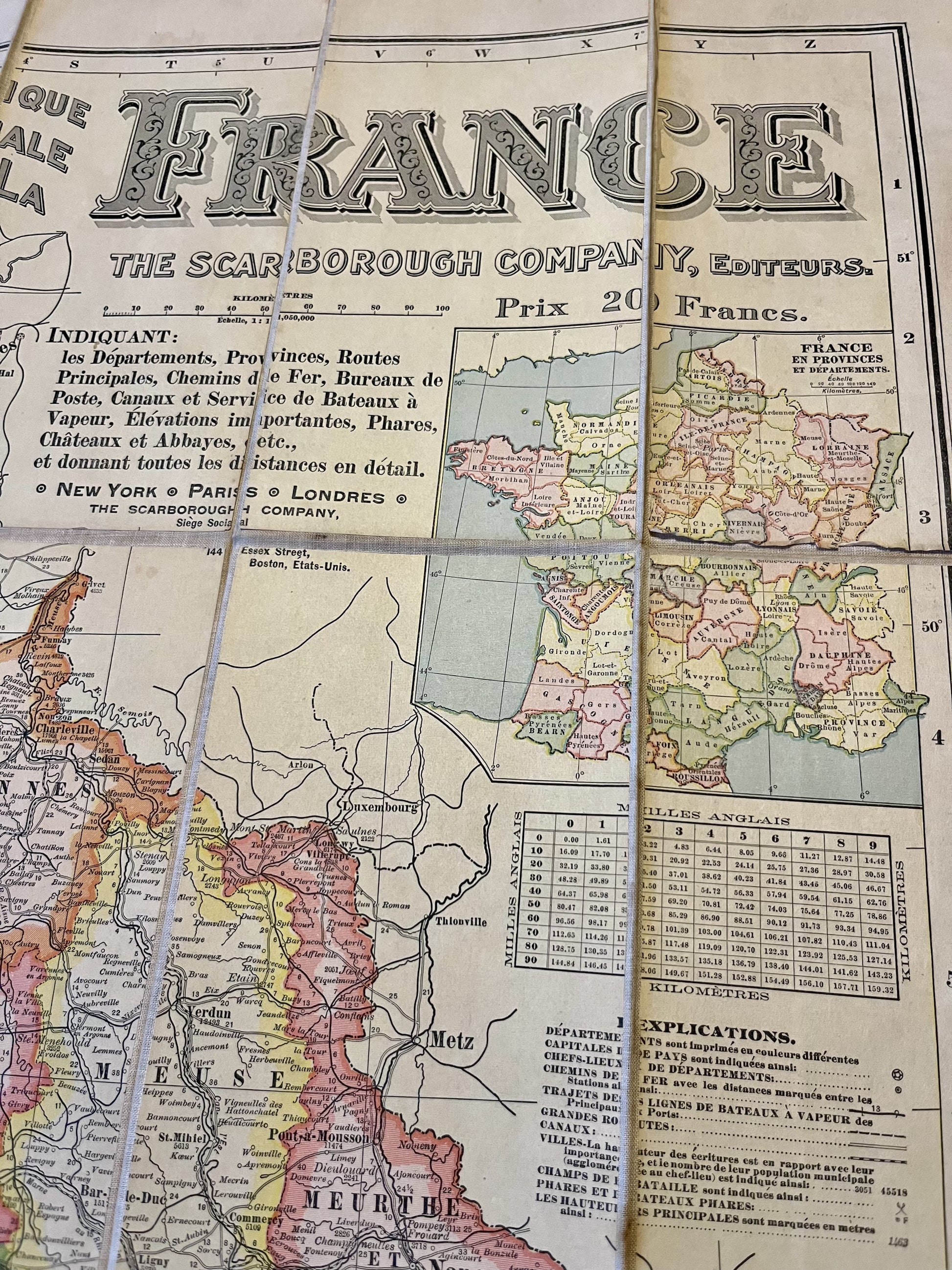 Carte ancienne France industrielle