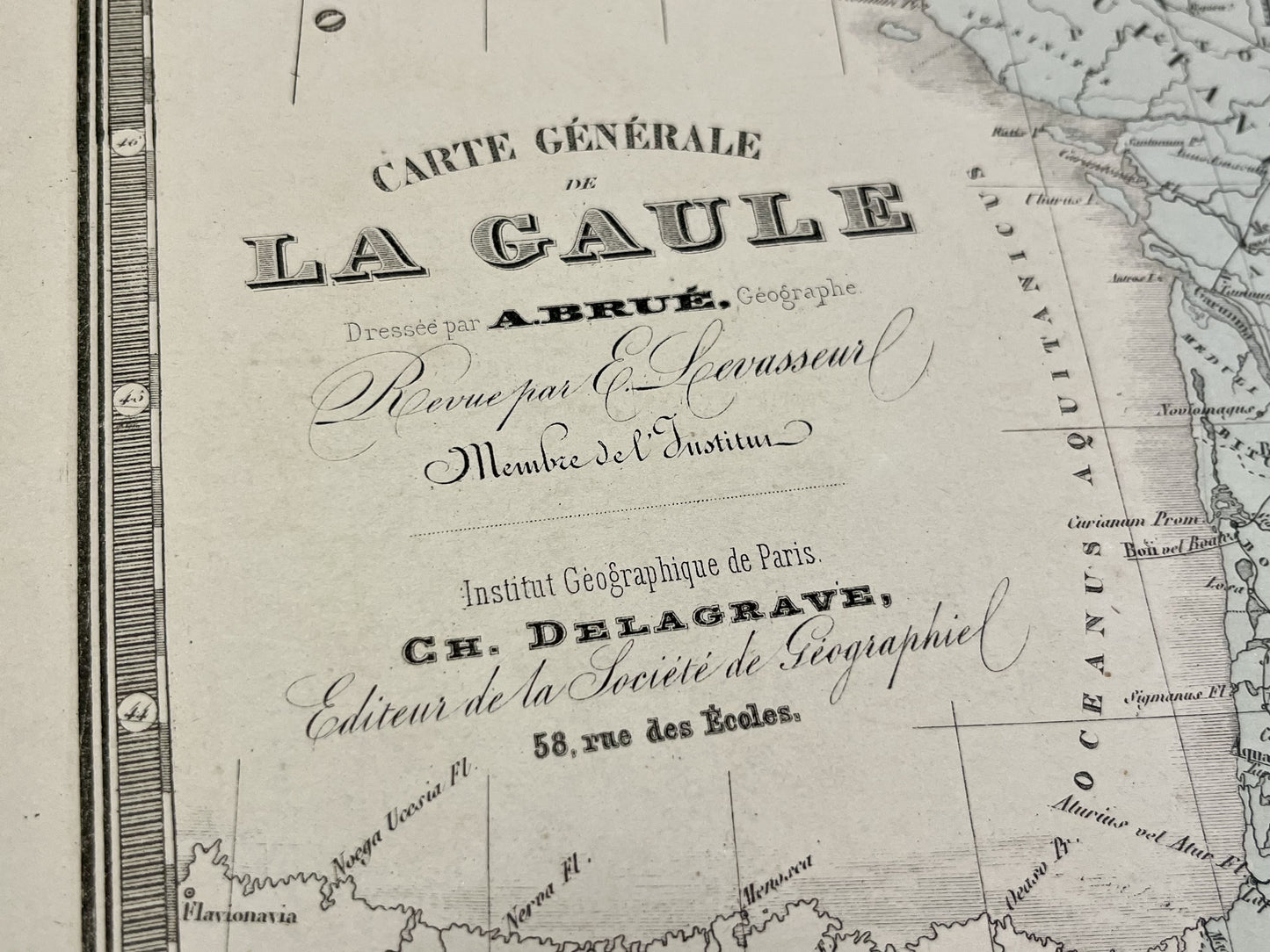 Carte ancienne Gaule par Brue