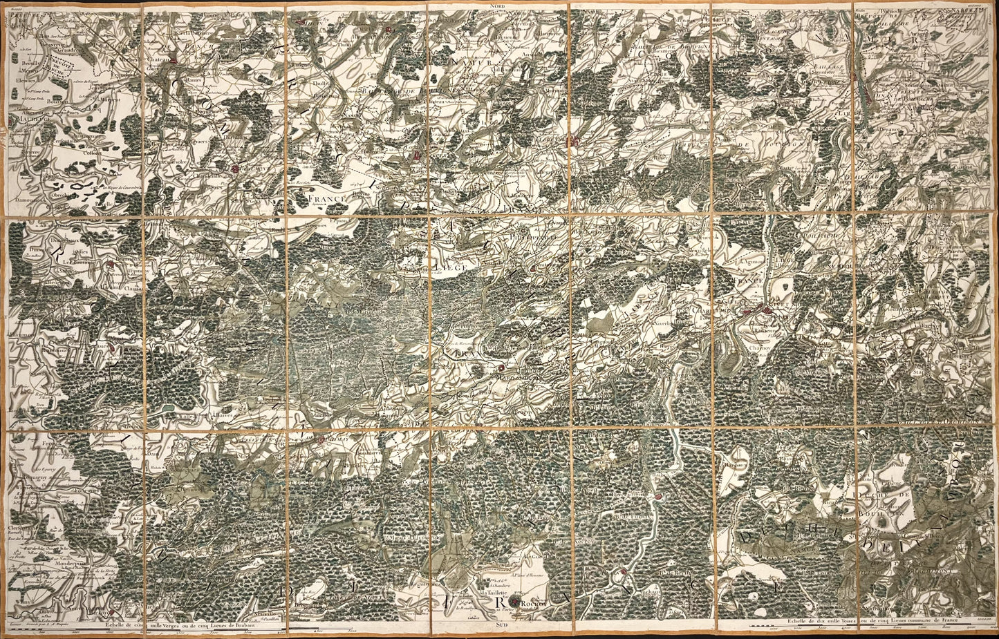 Carte ancienne Givet Dinan Chimay par Comte de Ferraris