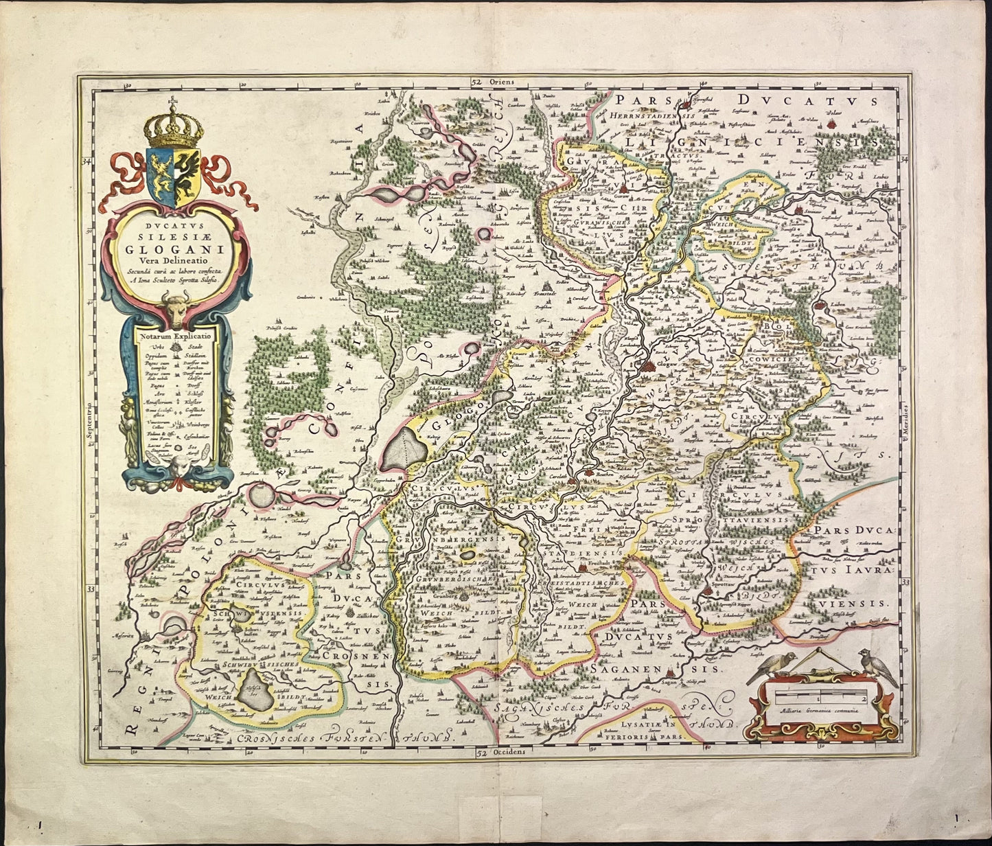 Carte ancienne Glogow Pologne