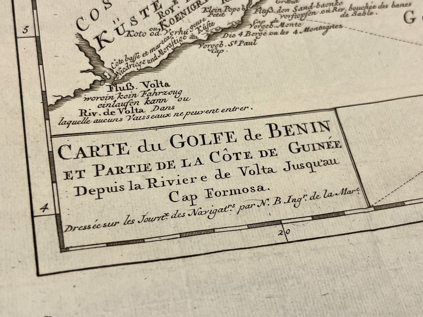 Carte ancienne Golfe de Guinee Togo benin Nigeria