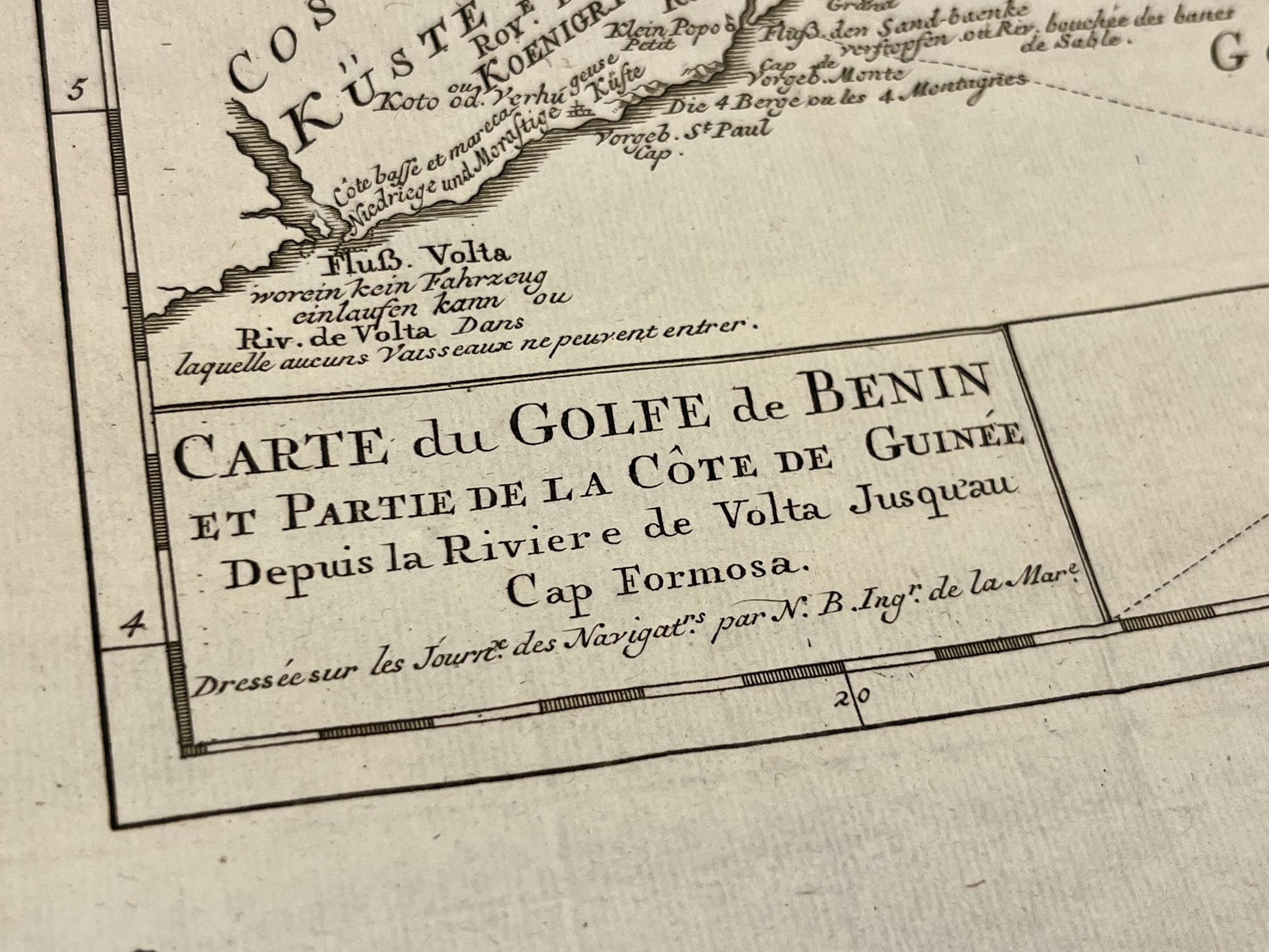 Carte ancienne Golfe de Guinee Togo benin Nigeria