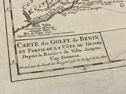 Carte ancienne Golfe de Guinee Togo benin Nigeria