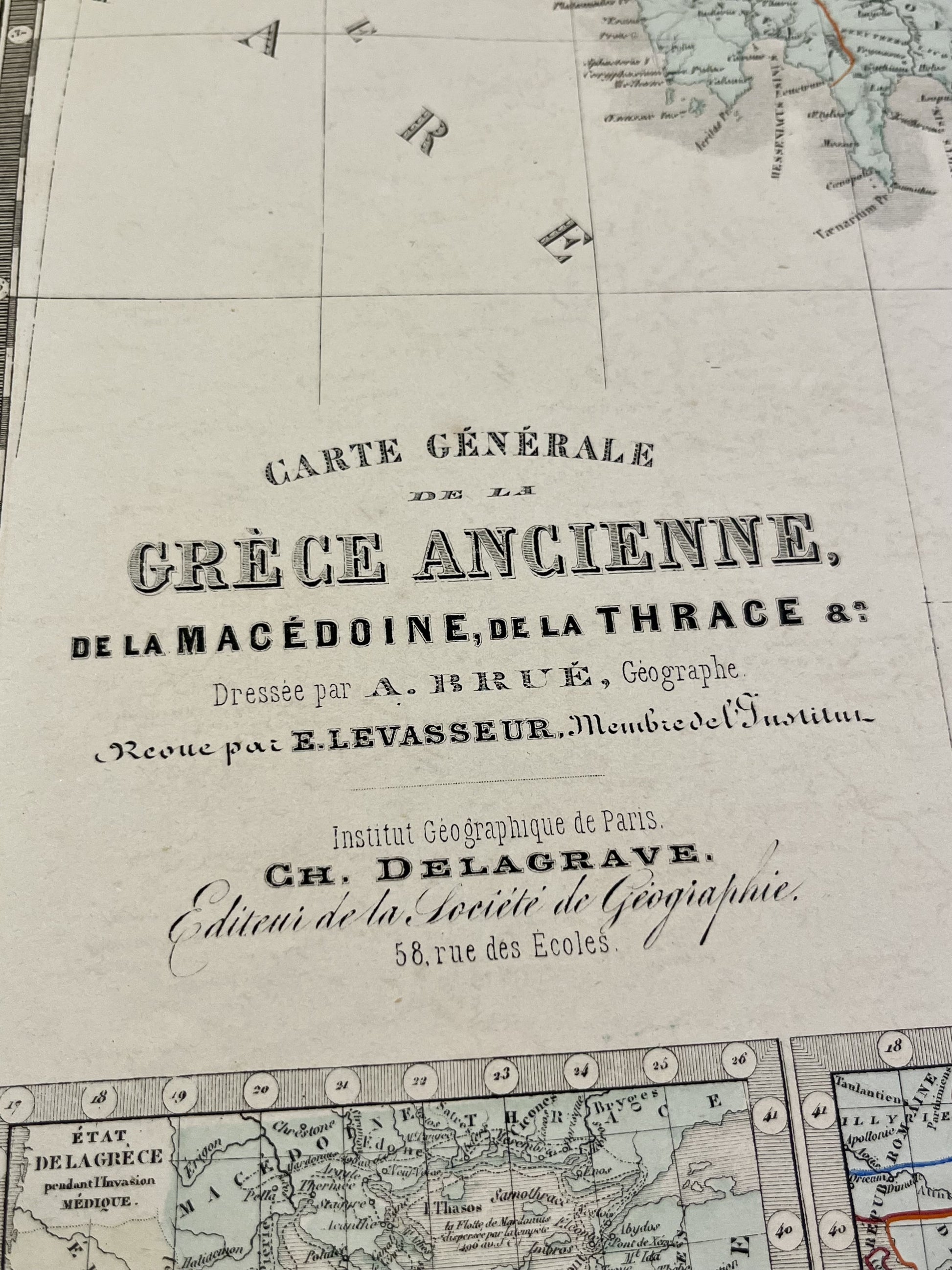 Carte ancienne Grece Antique par Brue