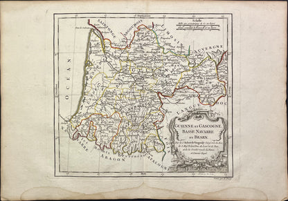 Carte ancienne Guyenne et Gascogne