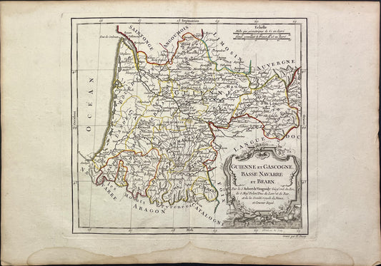 Carte ancienne Guyenne et Gascogne