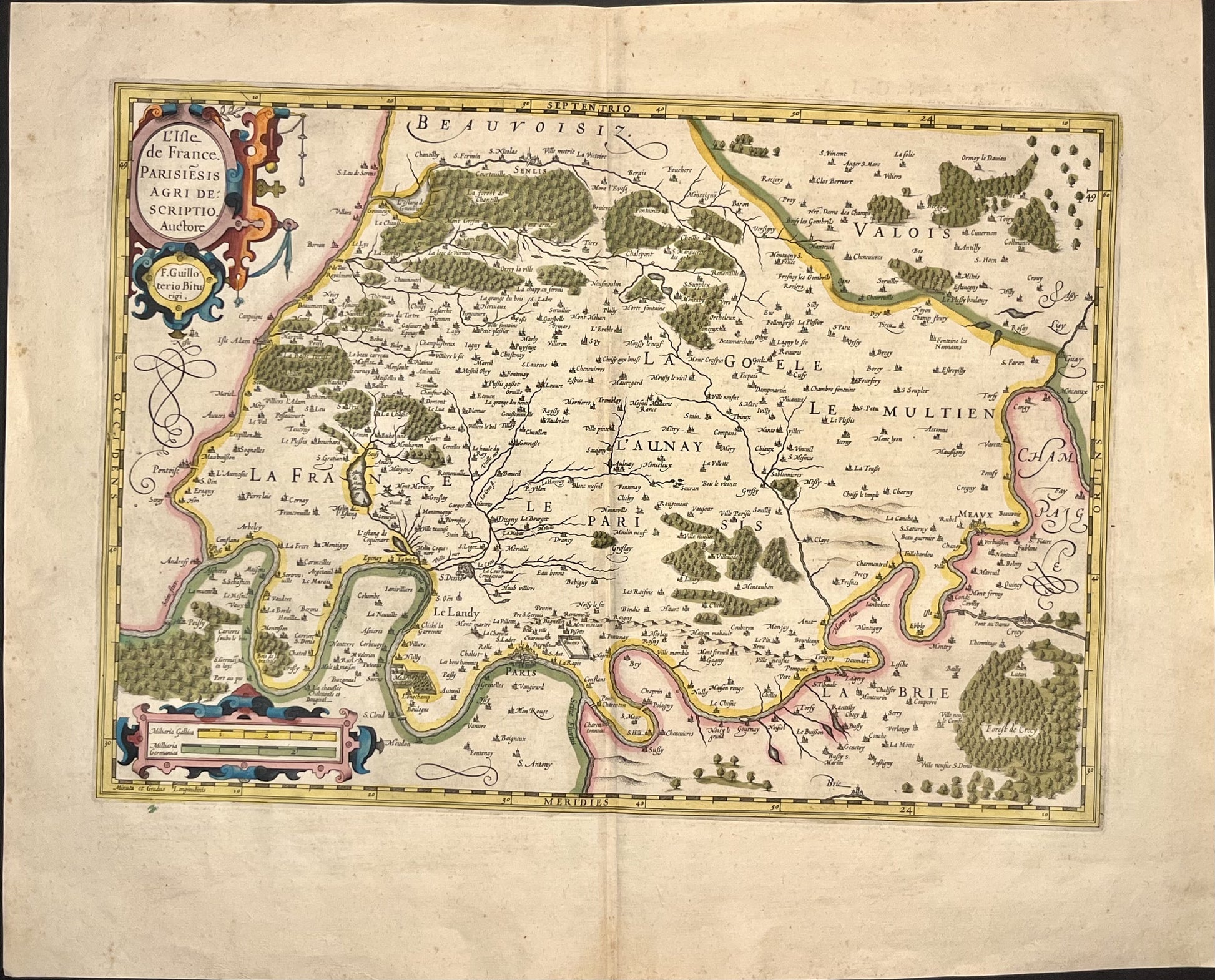 Carte ancienne Ile-de-France Hondius Mercator