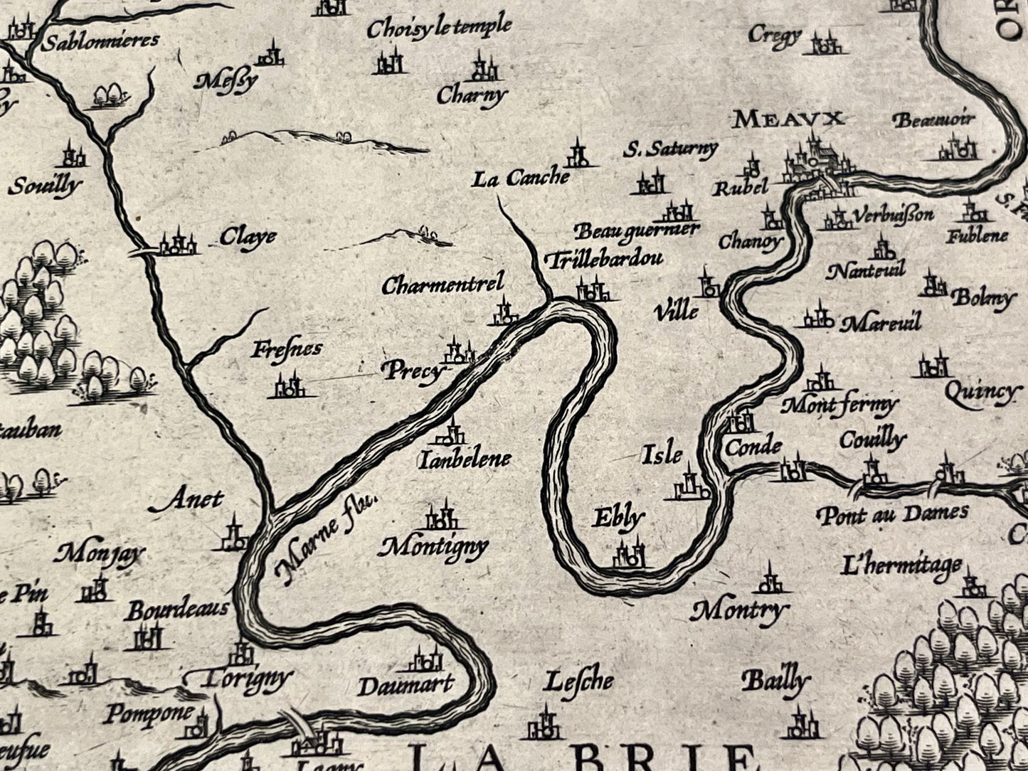 Carte ancienne Ile-de-France Meaux