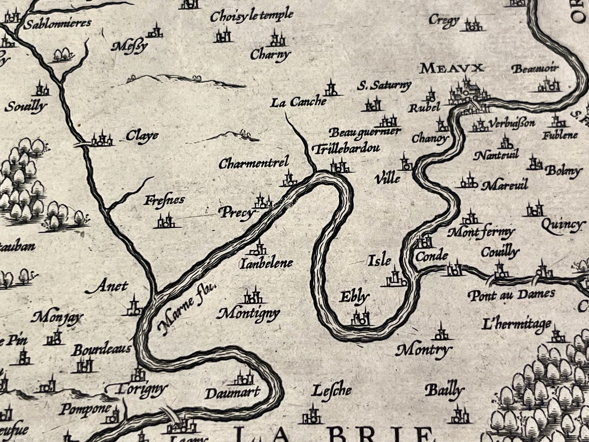 Carte ancienne Ile-de-France Meaux