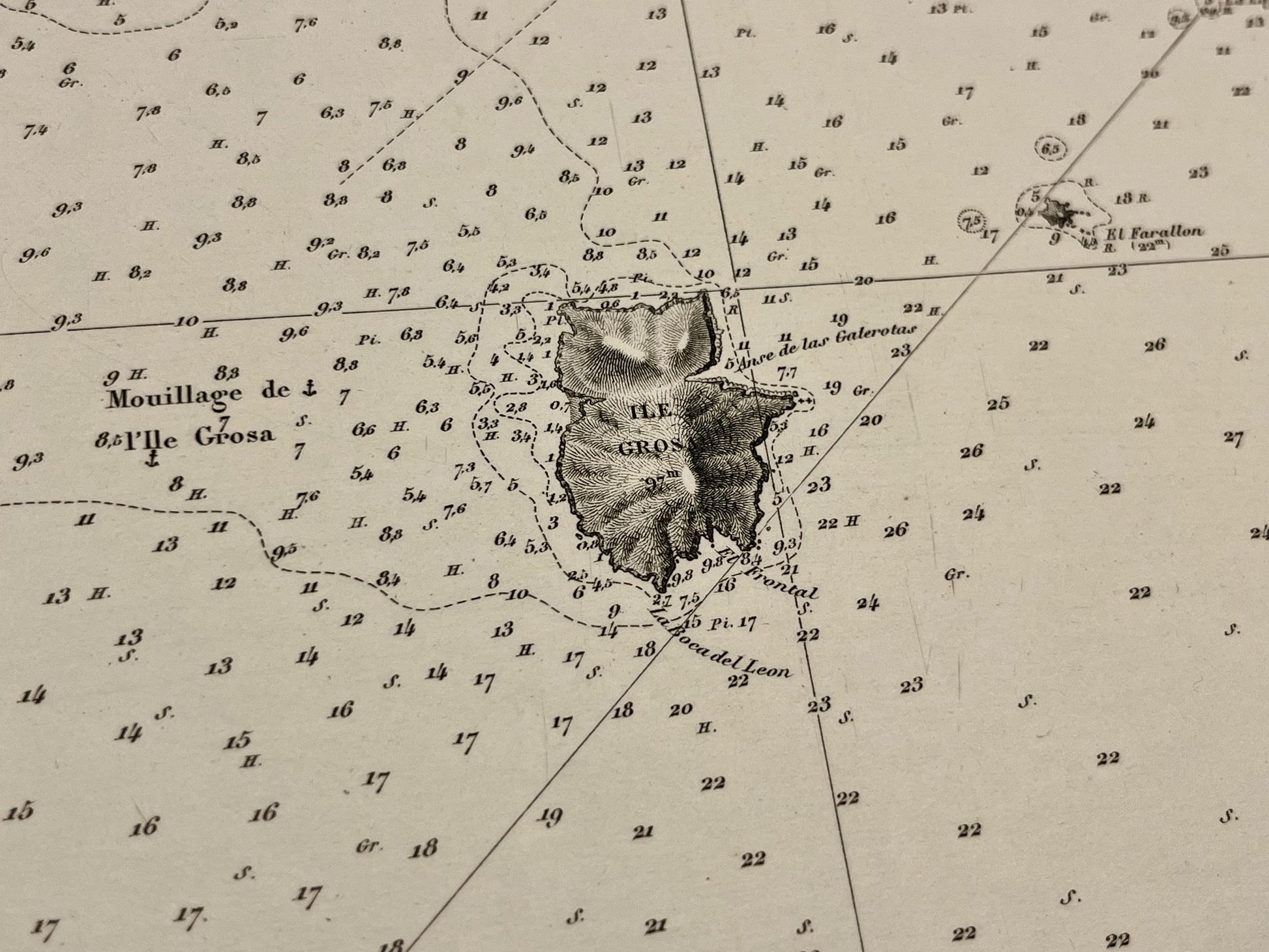 Carte ancienne Ile Grosa Espagne