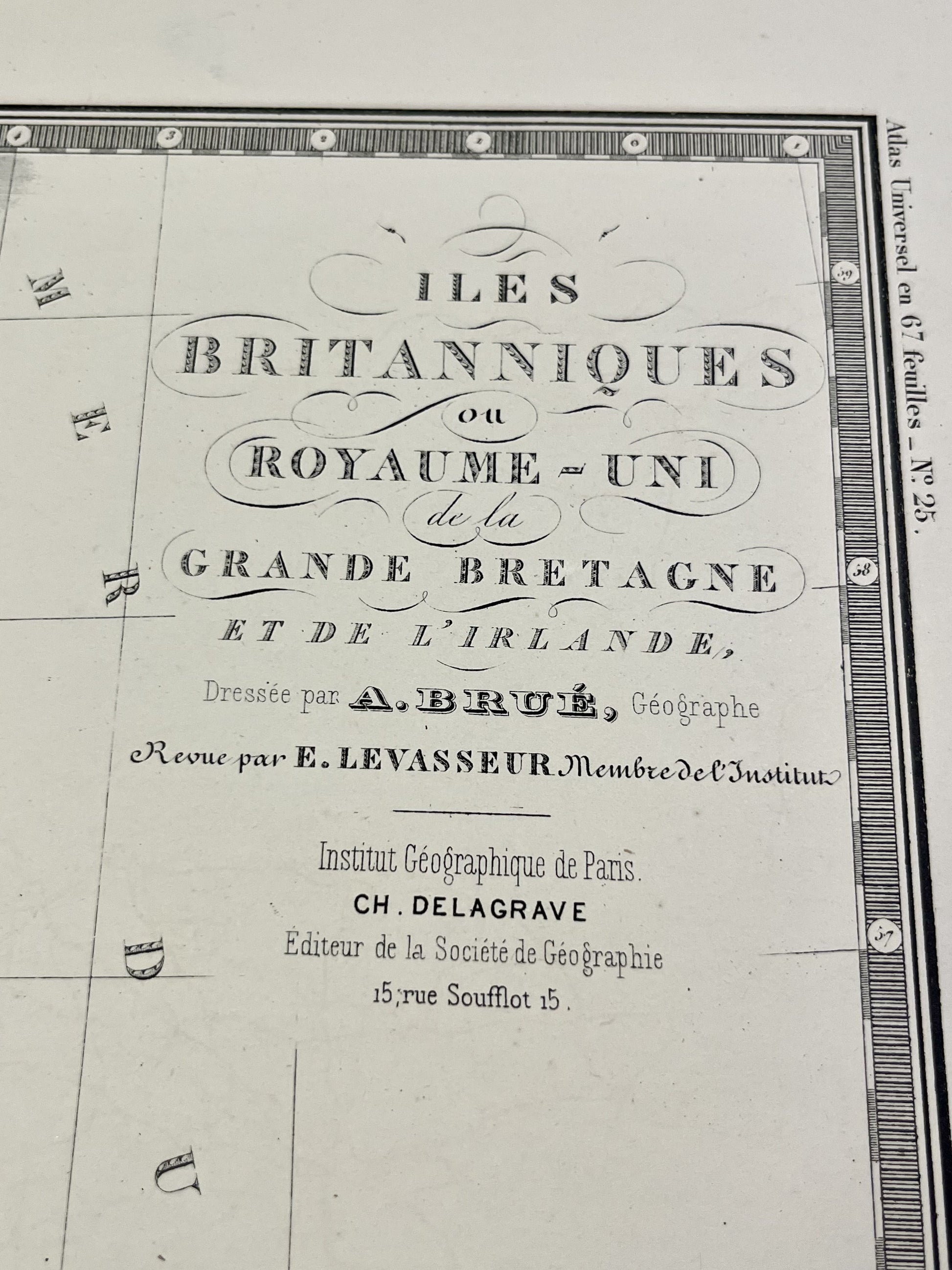 Carte ancienne Iles Britanniques par Brue