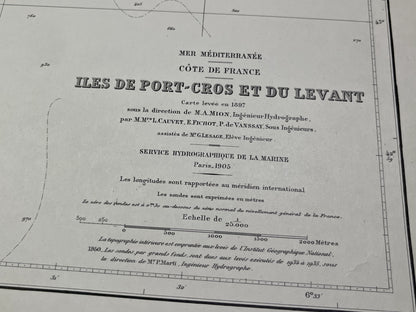 Carte ancienne Iles Port-Cros et Levant