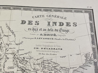 Carte ancienne Indes par Brue