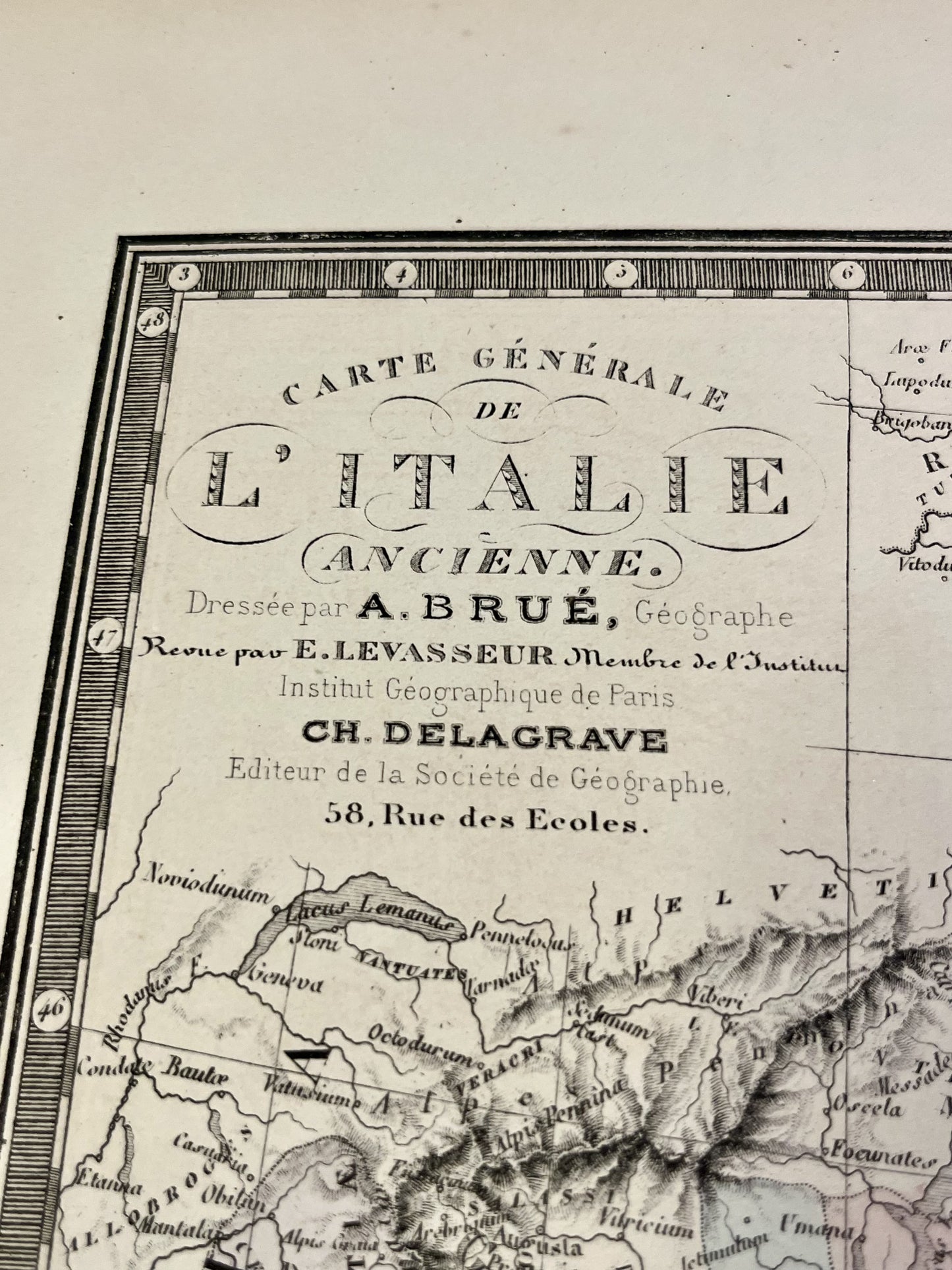 Carte ancienne Italie ancienne par Brue