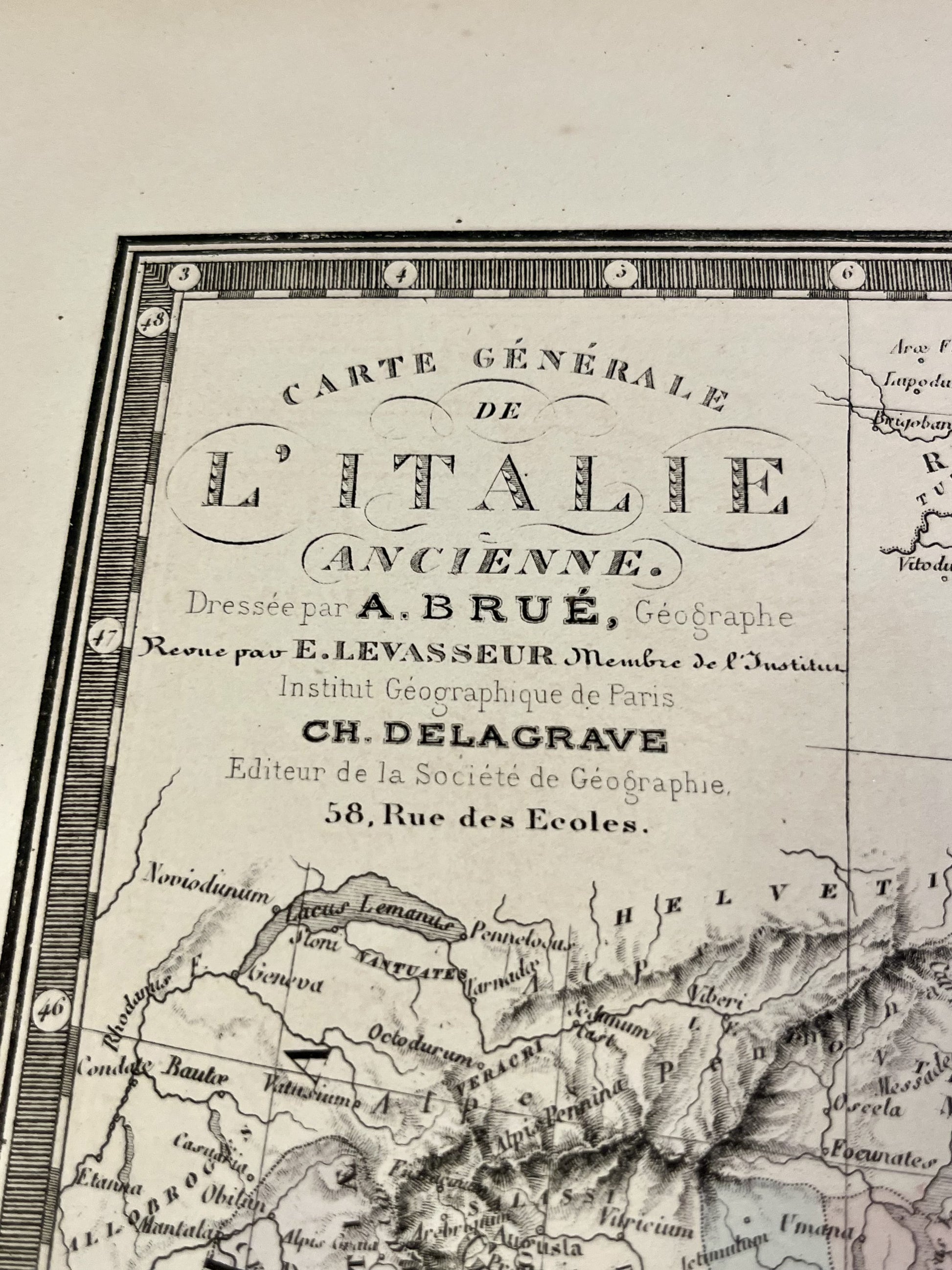 Carte ancienne Italie ancienne par Brue