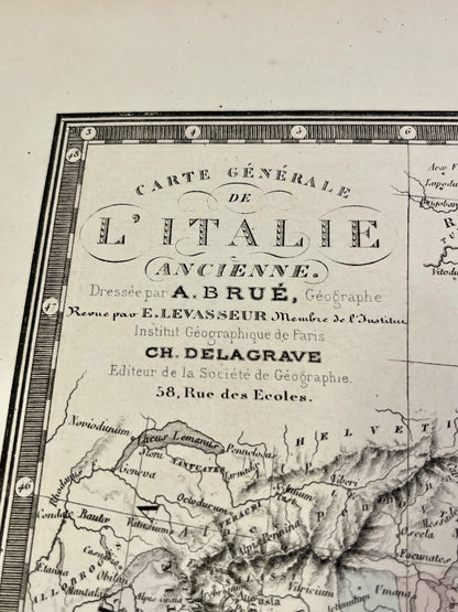 Carte ancienne Italie ancienne par Brue