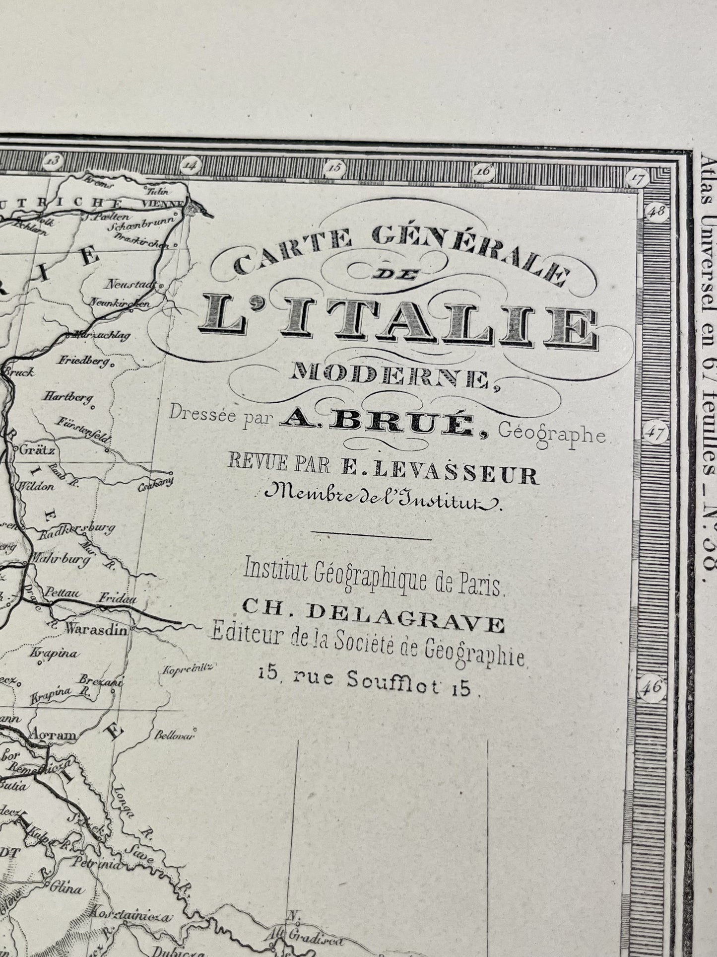 Carte ancienne Italie par Brue