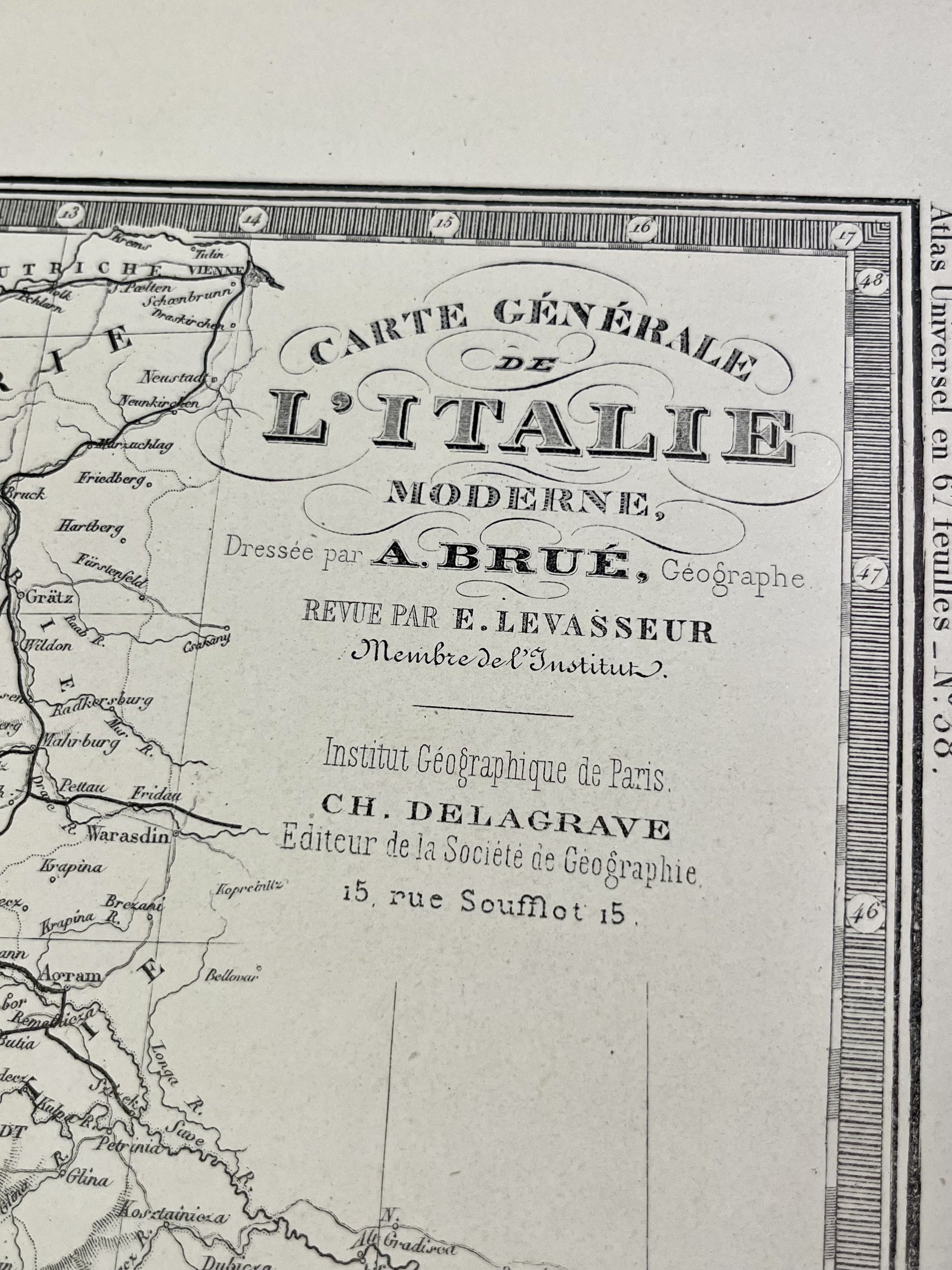 Carte ancienne Italie par Brue