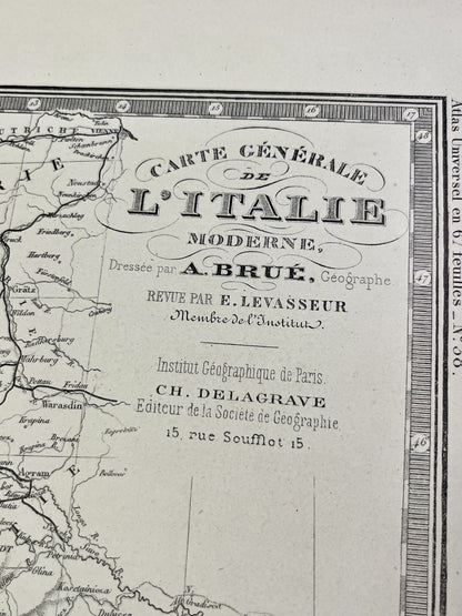 Carte ancienne Italie par Brue