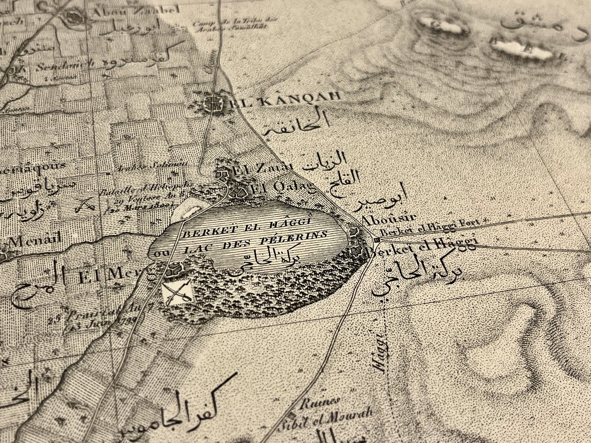 Carte ancienne Lac des Pelerins Basse-Egypte