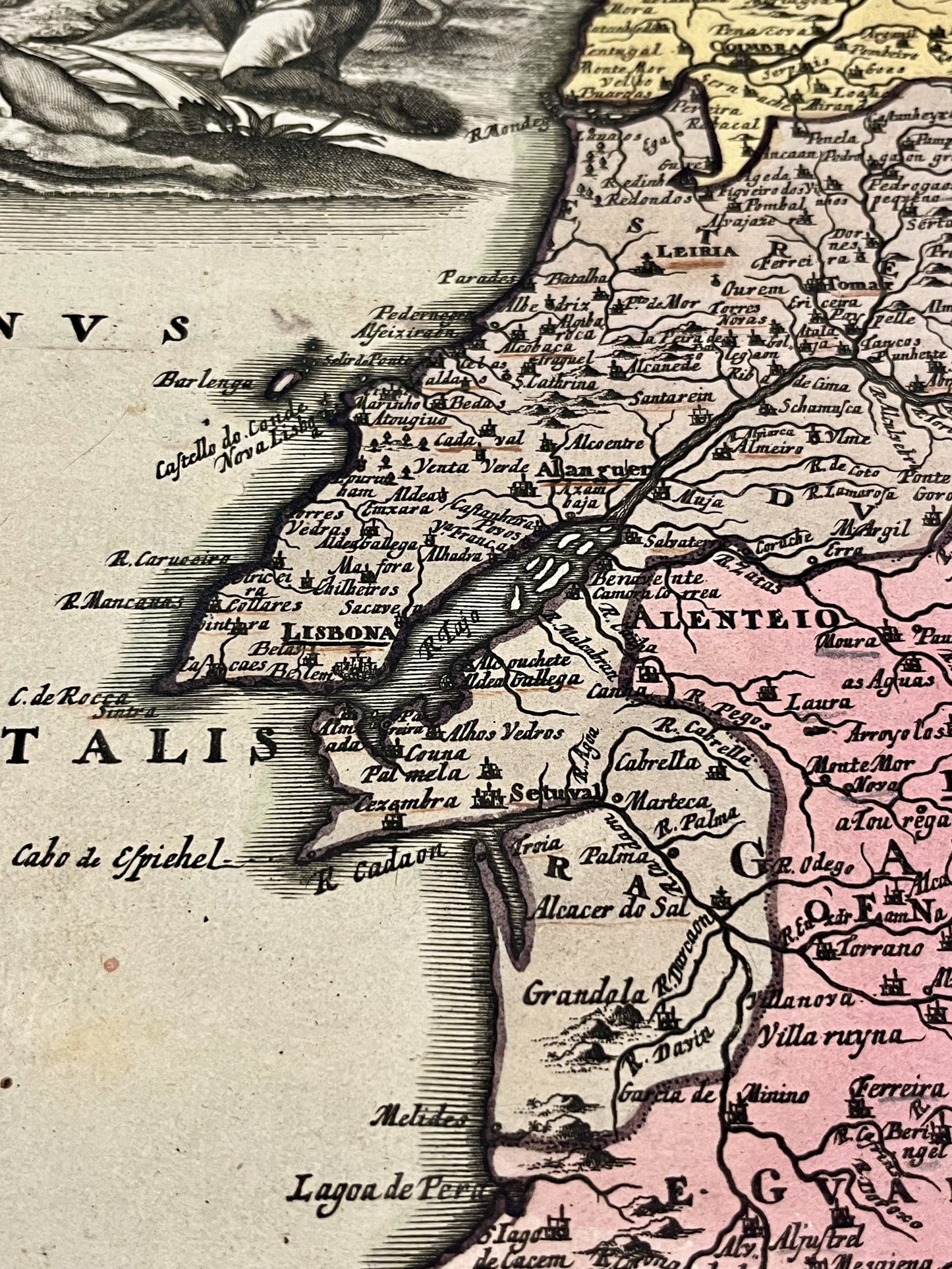 Carte ancienne Lisbonne Portugal