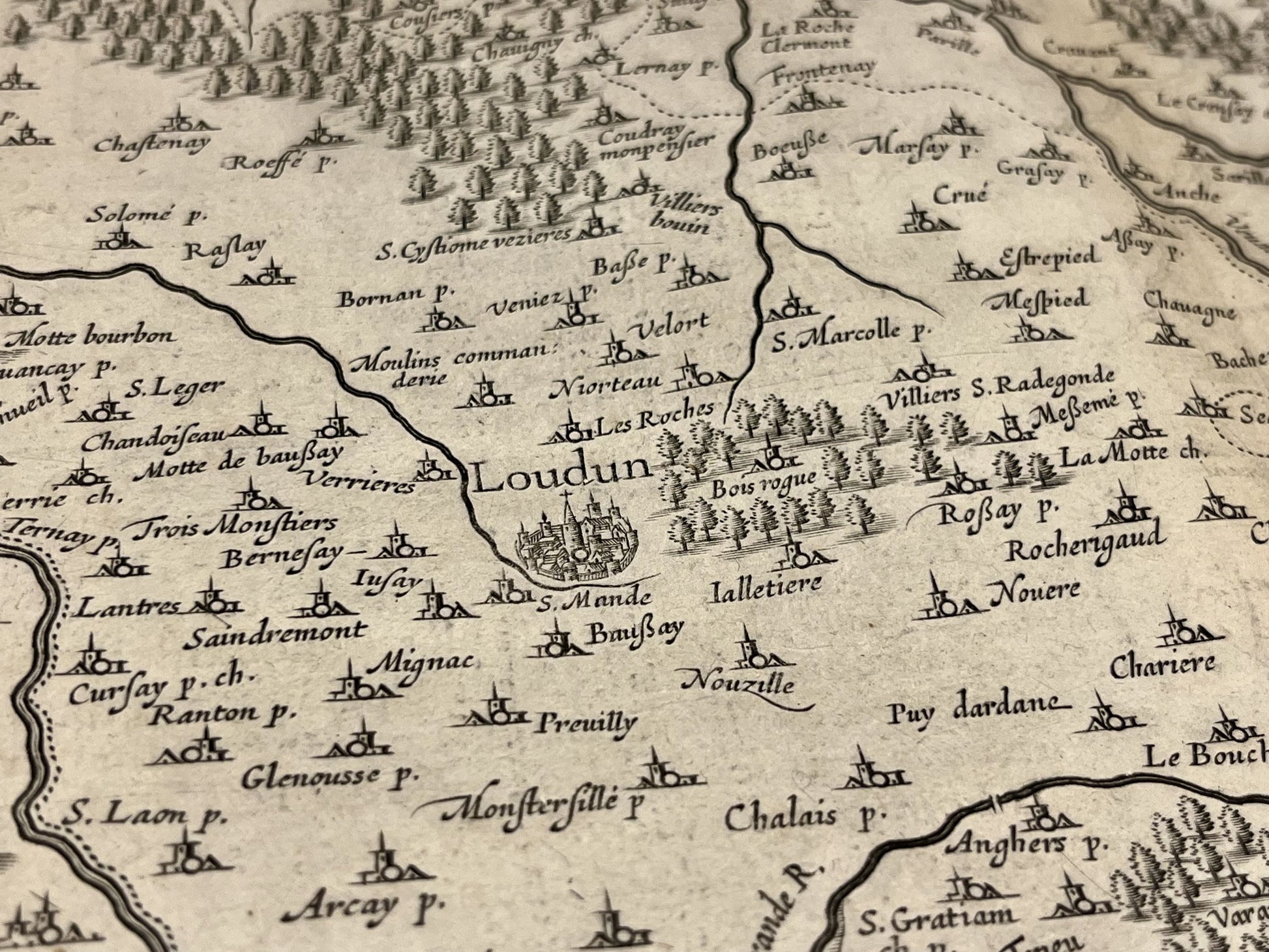 Carte ancienne Loudun