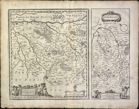 Carte ancienne Loudun et Mirebeau