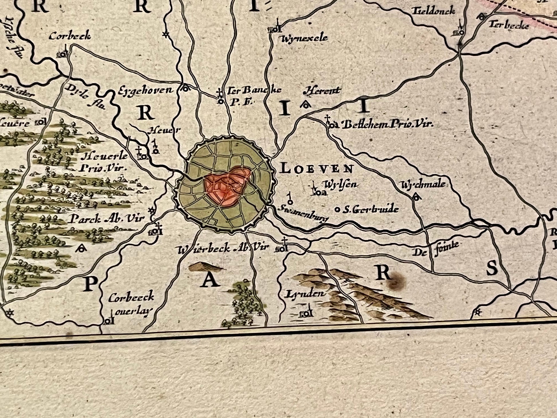 Carte ancienne Louvain Brabant