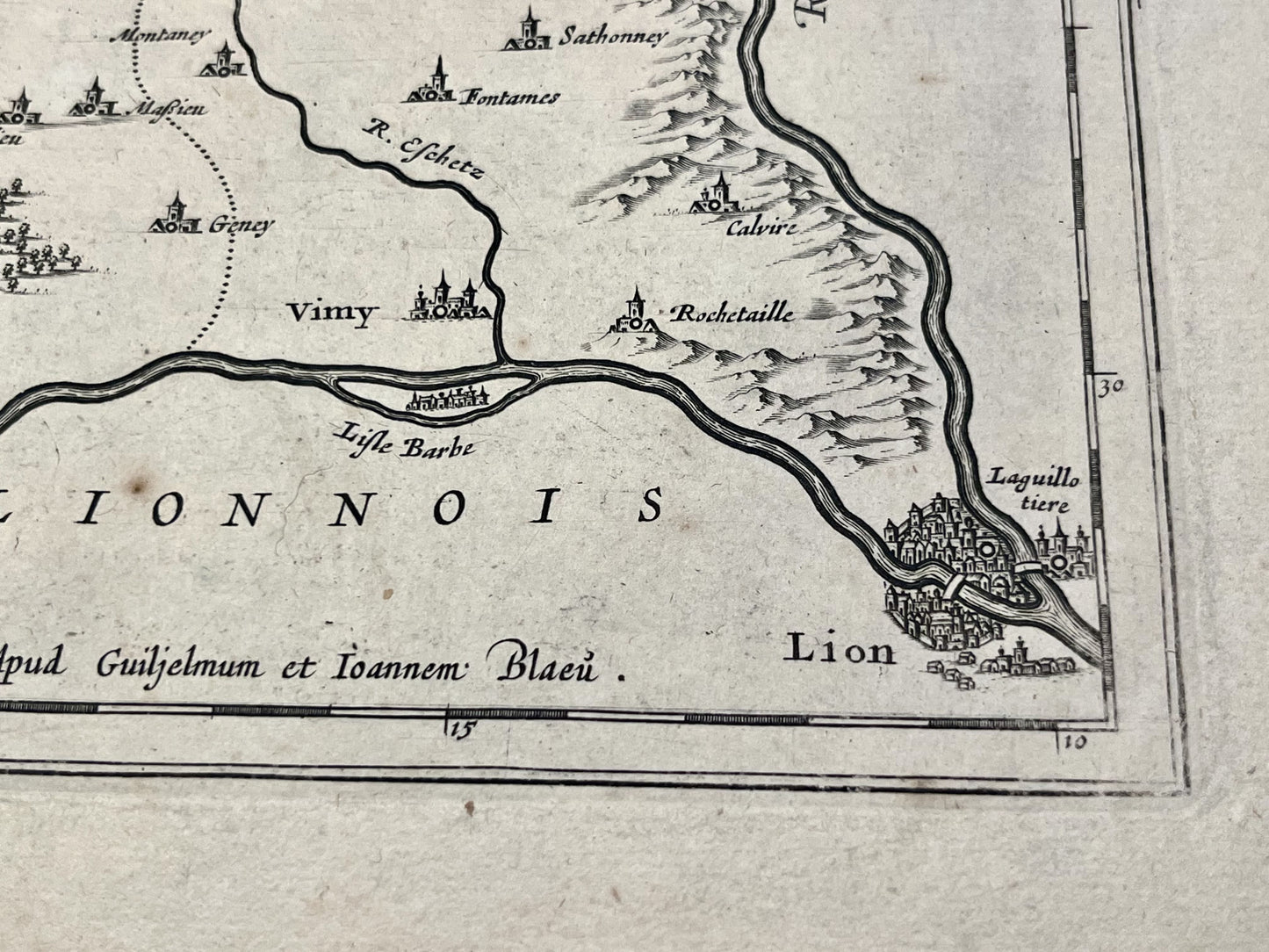 Carte ancienne Lyon DOmbes