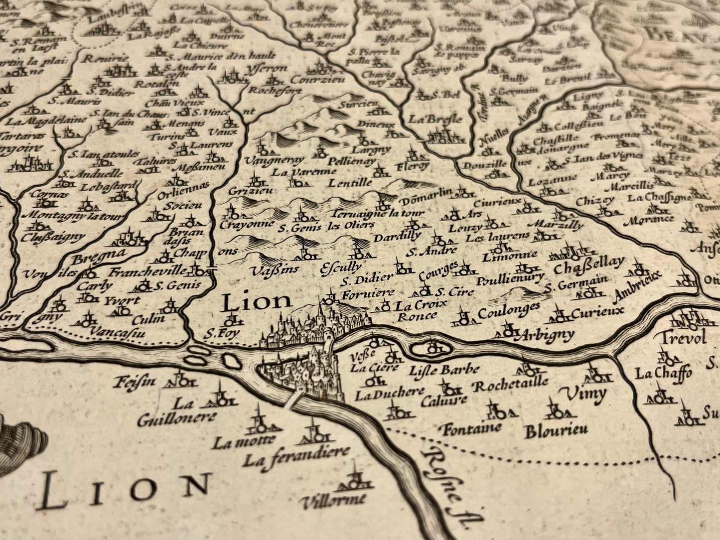 Carte ancienne Lyon et Beaujolais