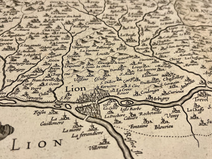 Carte ancienne Lyon et Beaujolais