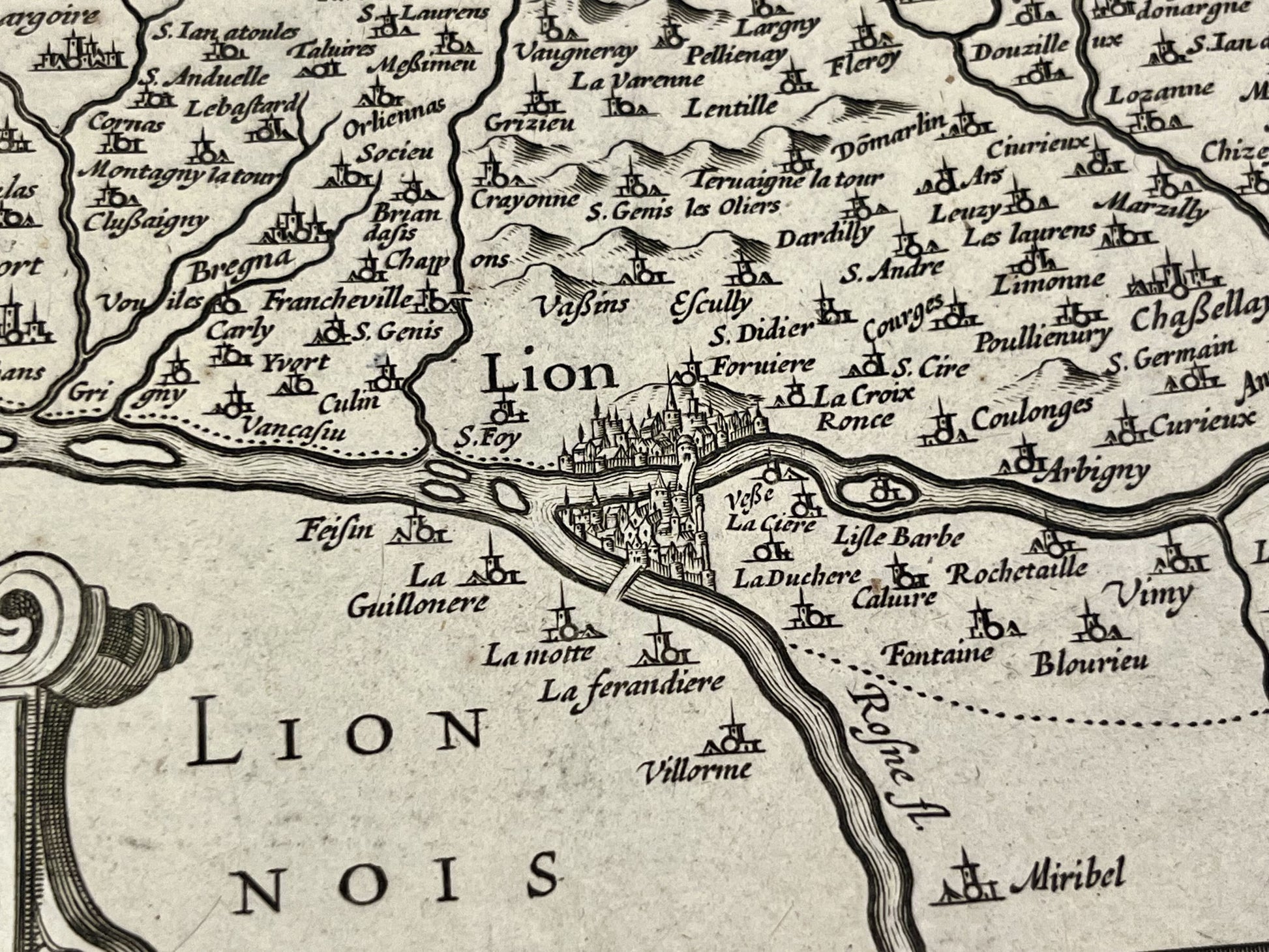 Carte ancienne Lyon et environs