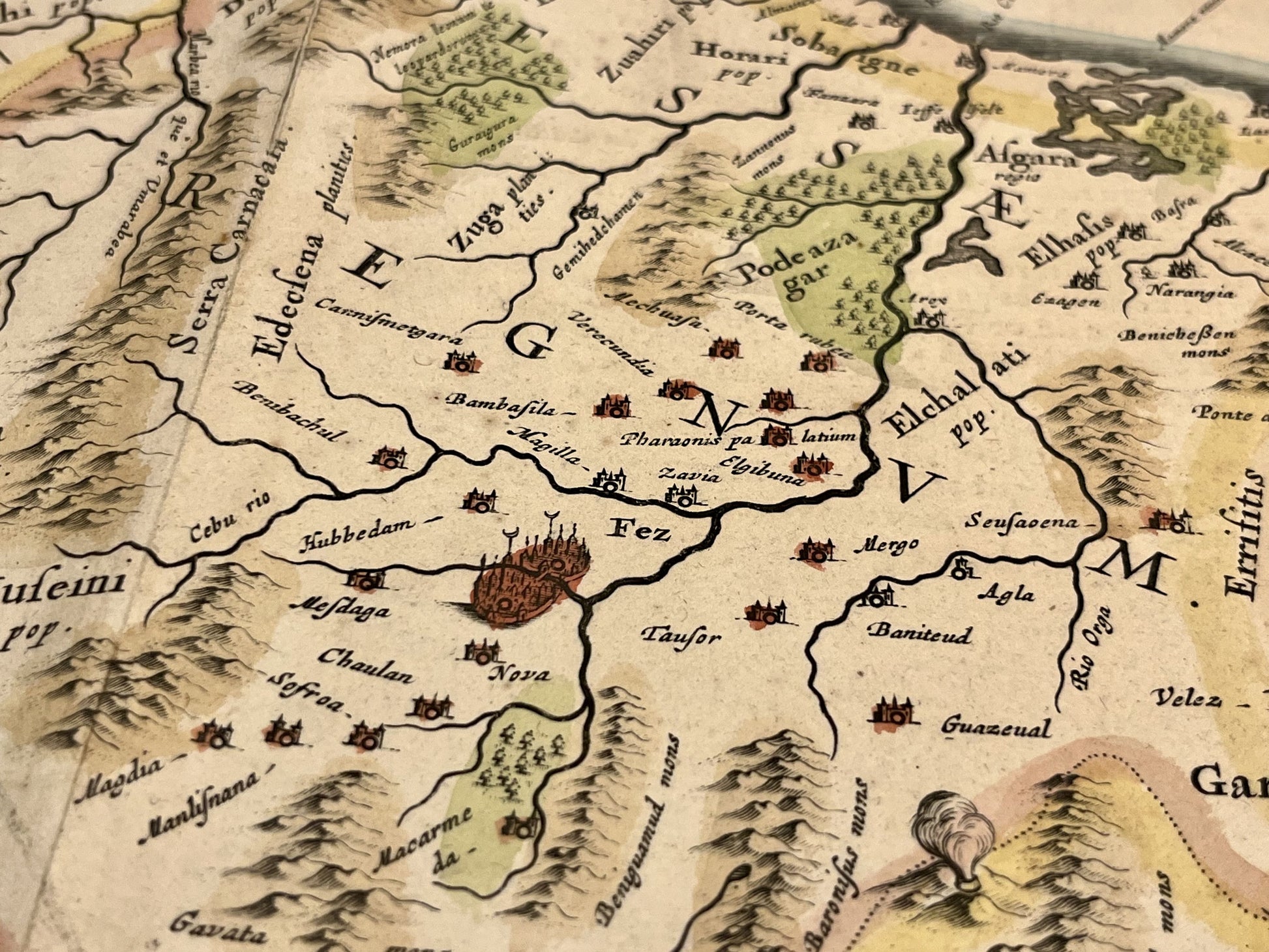 Carte ancienne Maroc Fes