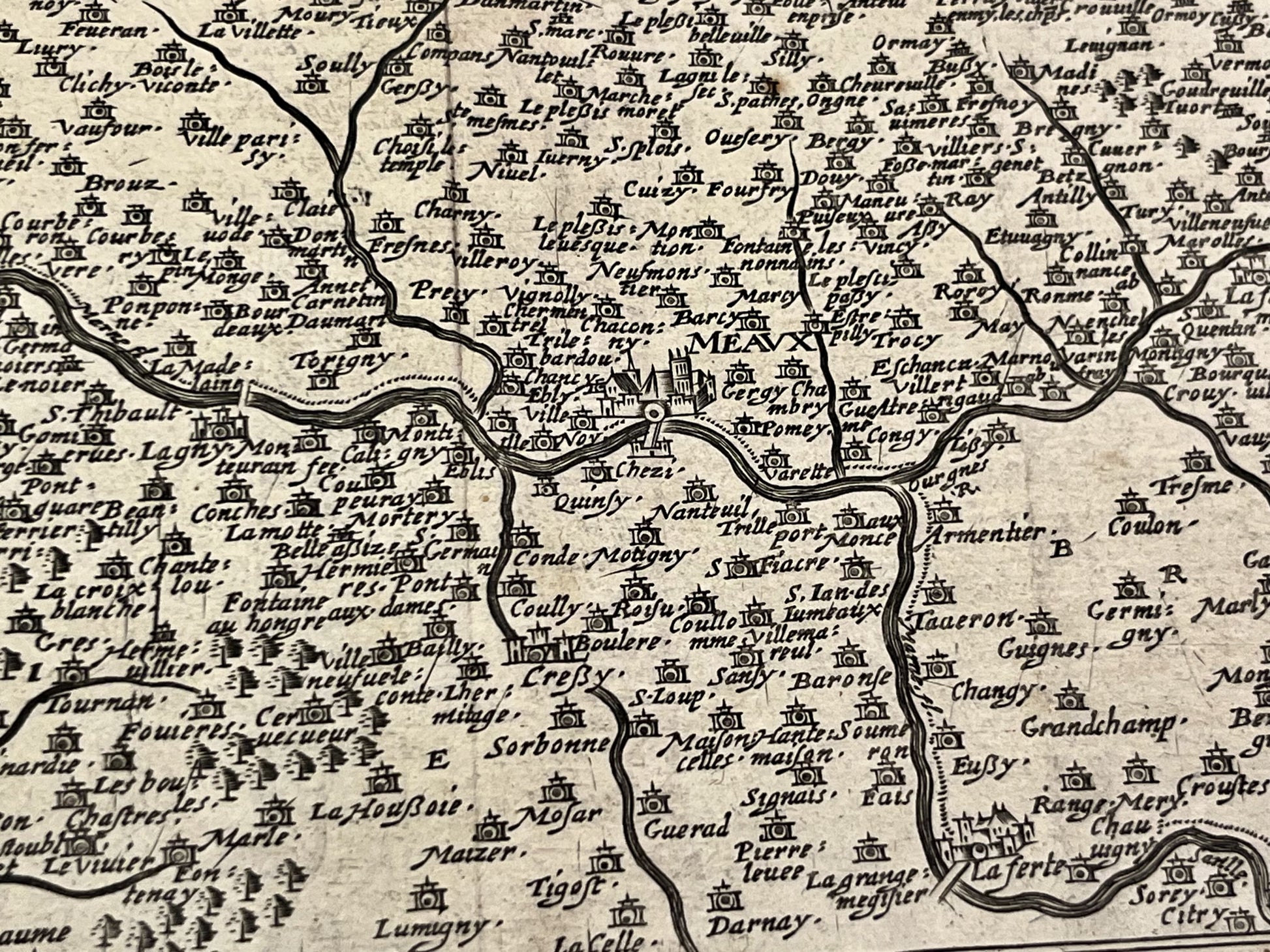 Carte ancienne Meaux et environs