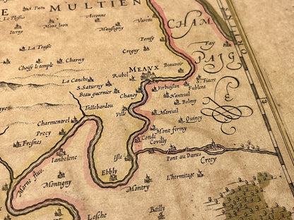 Carte ancienne Meaux et environs par Blaeu