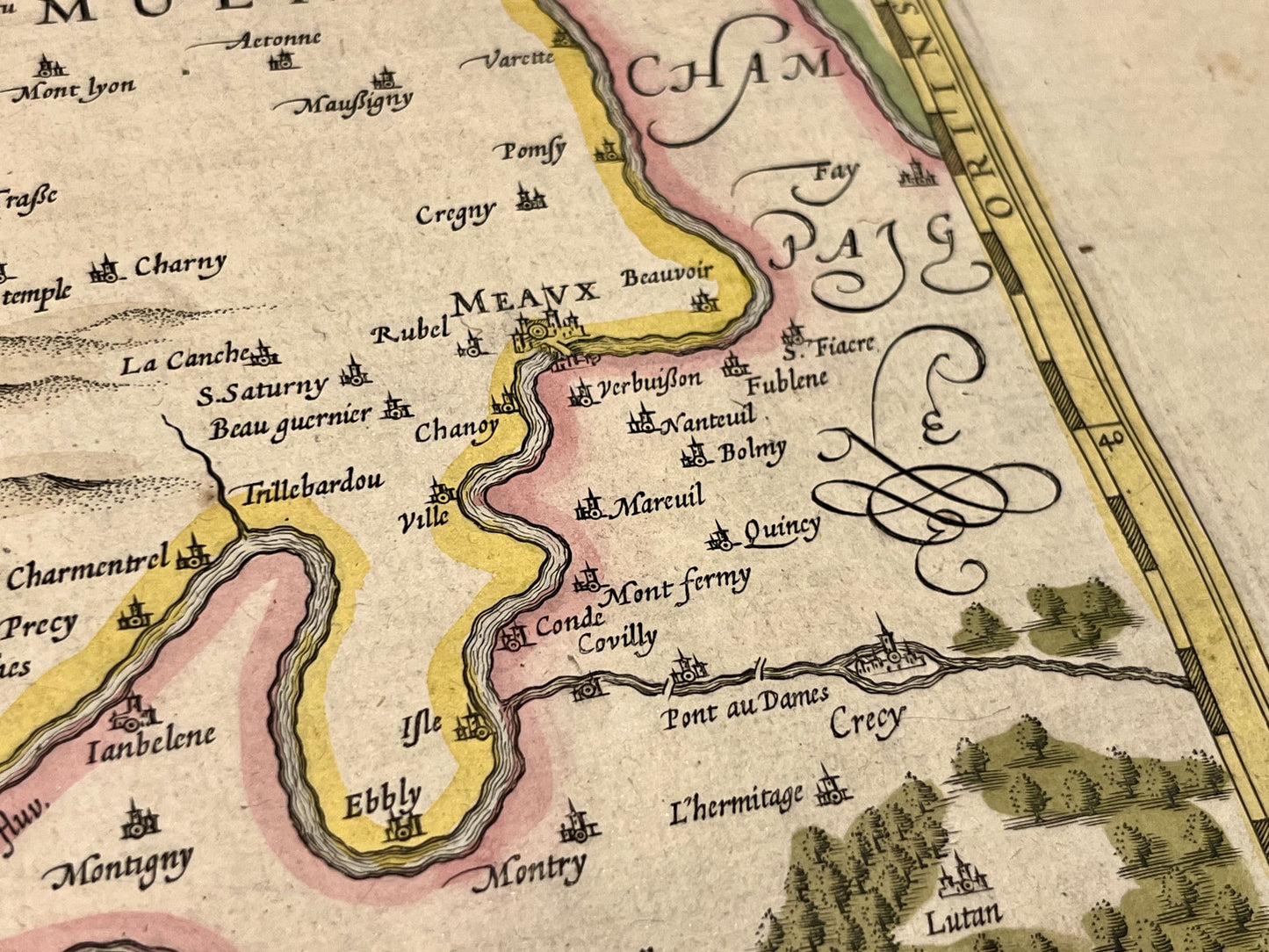 Carte ancienne Meaux par Francois de la Guillotiere