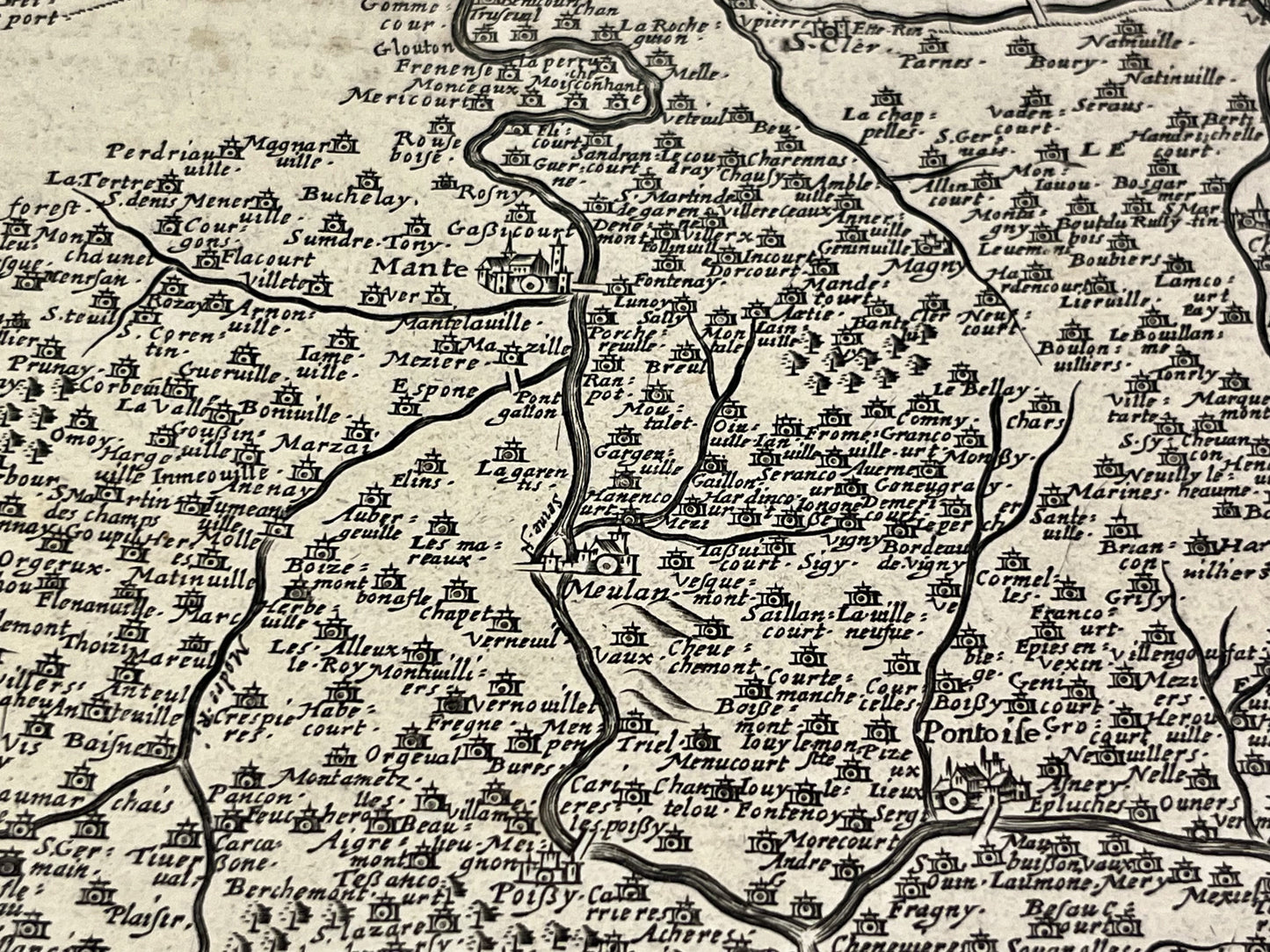 Carte ancienne Melun et environs