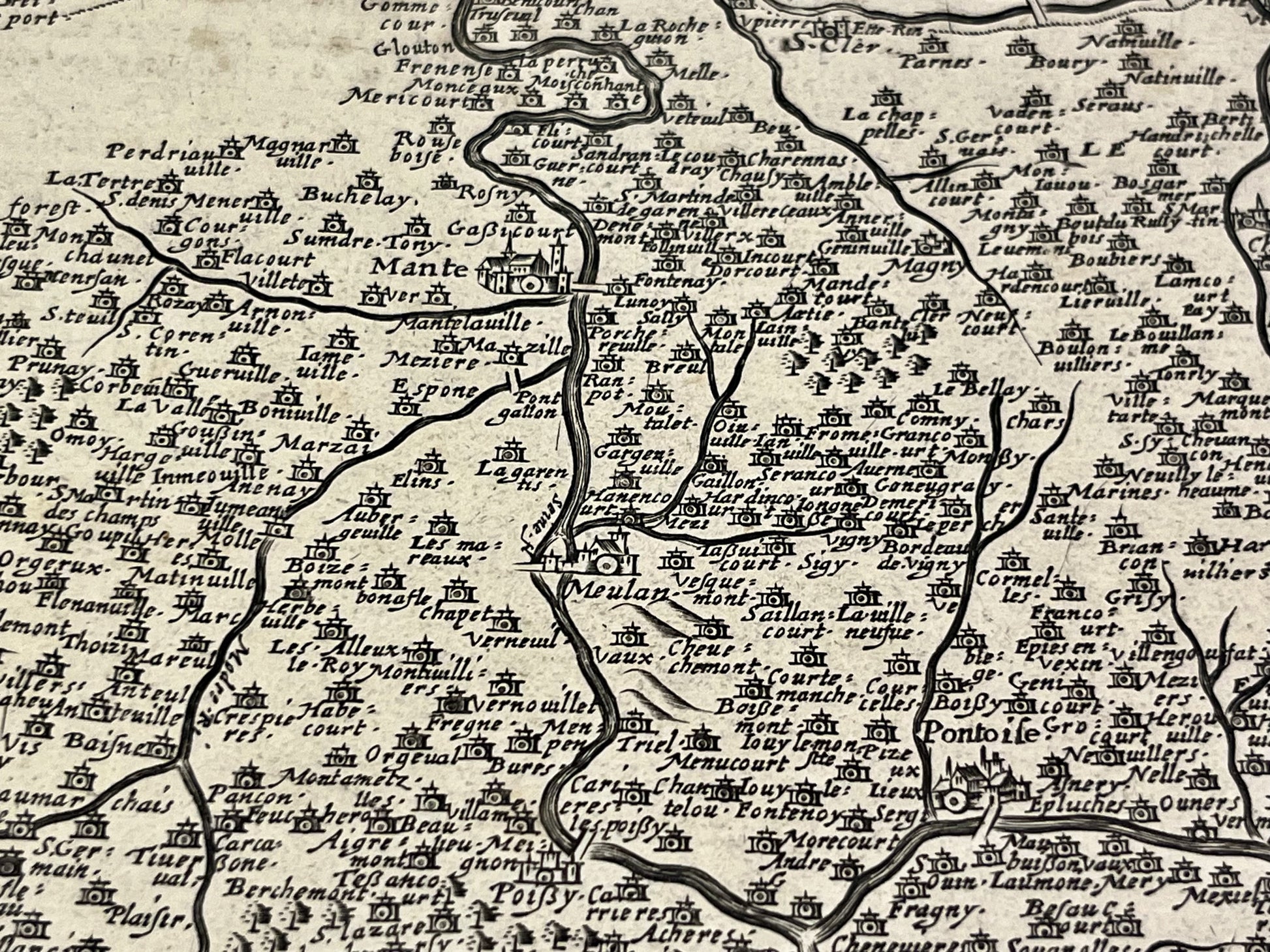 Carte ancienne Melun et environs