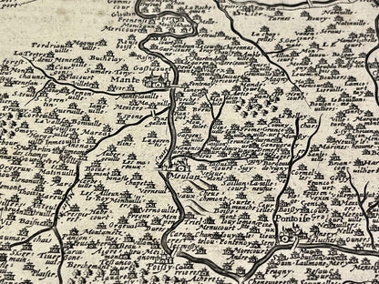 Carte ancienne Melun et environs