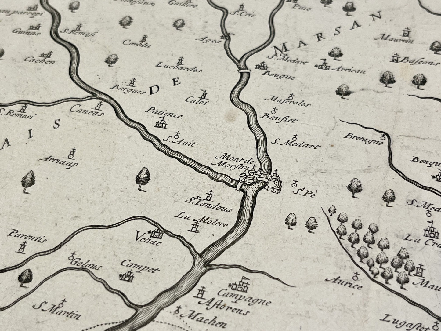 Carte ancienne Mont-de-Marsan