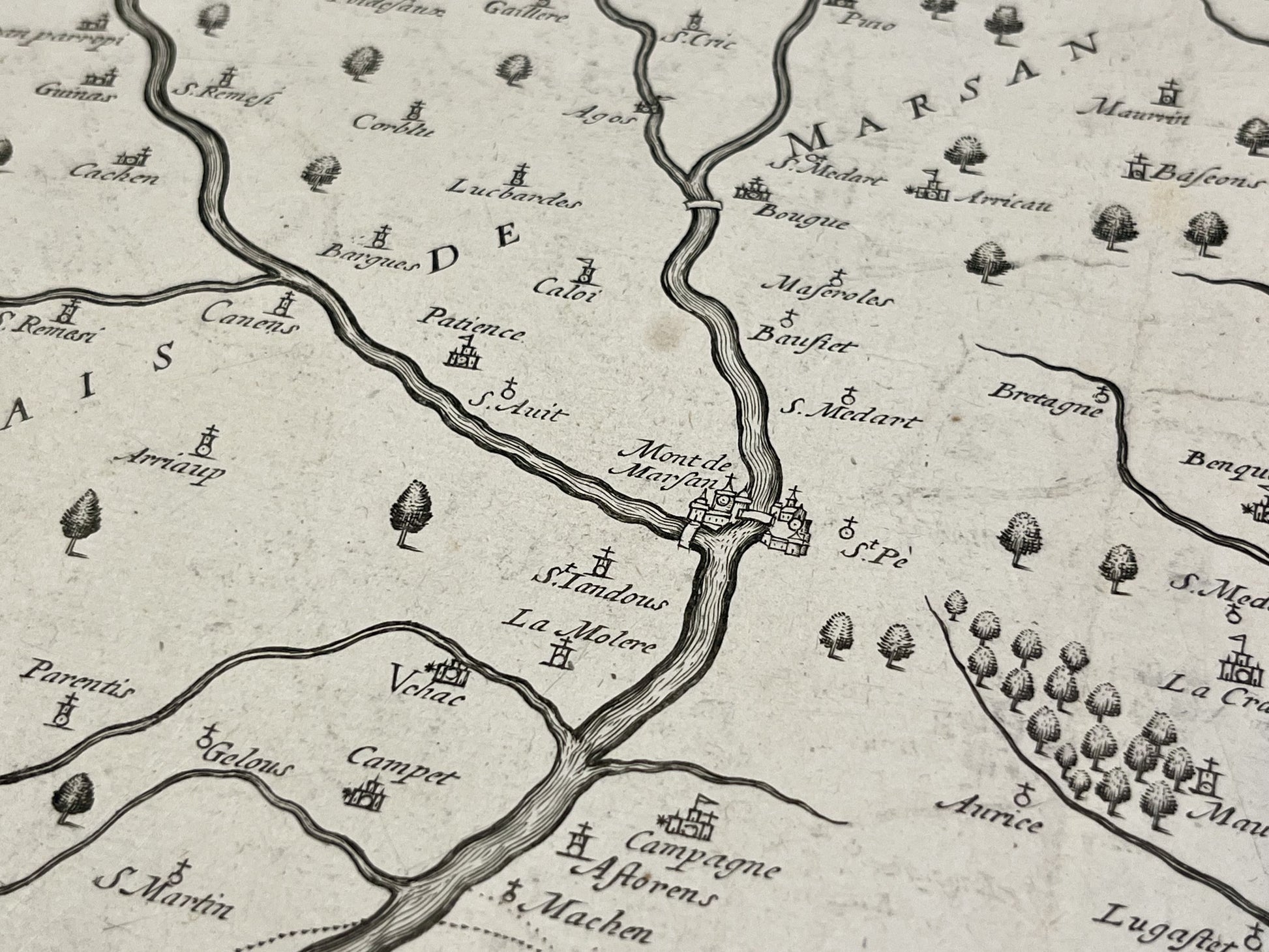 Carte ancienne Mont-de-Marsan