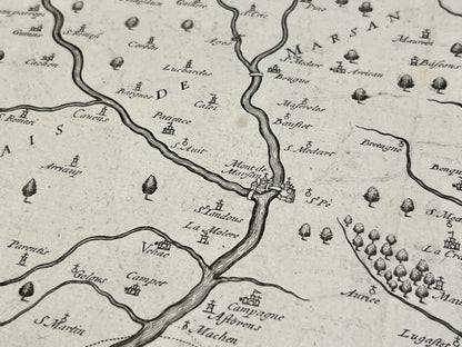 Carte ancienne Mont-de-Marsan