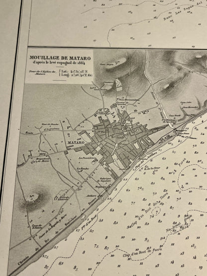Carte ancienne Mouillage Mataro