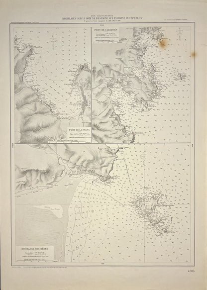Carte ancienne Mouillages espagnols cap Creus